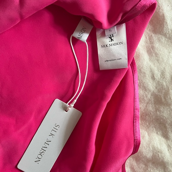 Silk Maison asymmetrical fuchsia dress - Picture 7 of 8